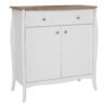 Baroque Sideboard 2 Doors + 1 Drawer, Pure White Iced Coffee Lacquer