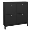 Madrid Shoe cabinet 4 compartments in Matt Black