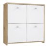 Best Chest Storage Cabinet with 4 Doors in Artisan Oak/White
